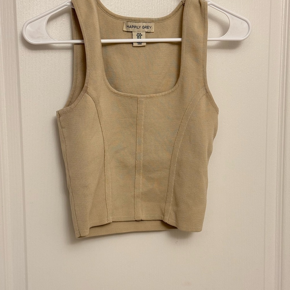 Happily Grey Women's Beige Crop Top
